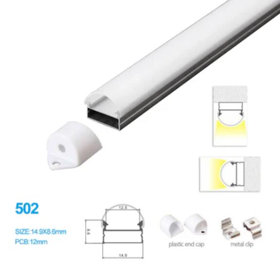 14.9*8.6MM LED Aluminum Profile with Semiround Milky White Cover for Ceiling or Wall Mounted