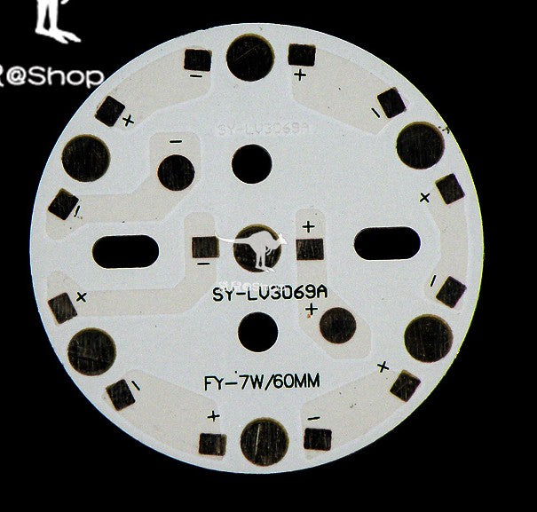 6~7W LED High Power Aluminum Plate 6~7 Series Connections Diameter 60mm