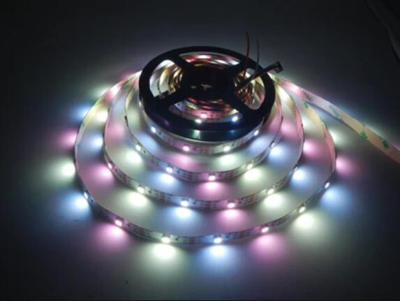 DC 5V SK6812 Individually Addressable LED Strip Light 5050 RGBW 16.4 Feet (500cm) 30LED/Meter LED Pixel Flexible Tape White PCB