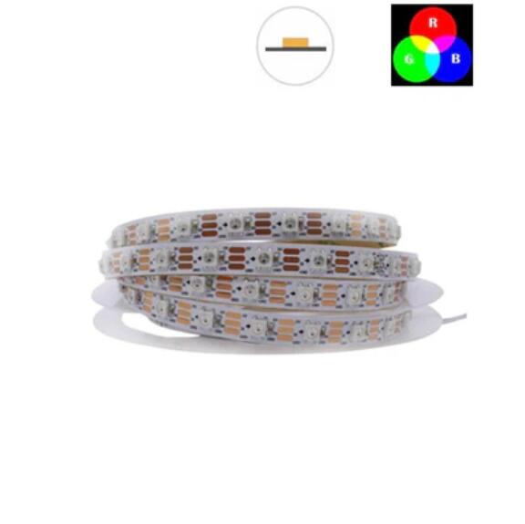 DC 5V TM1914 Breakpoint Continuingly 5050 RGB Color Changing Addressable LED Strip Light 16.4 Ft (500cm) 60LED/Mtr LED Pixel Flexible Tape White PCB