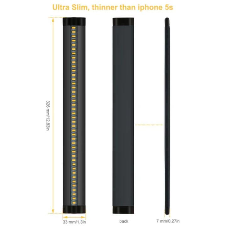12inch CRI90 SMD2835 5W 300LM Dimmable LED Under Cabinet Light DC 5V / 12V Black & Silver Finish Color Ultra Thin Stick On Under Counter Lighting