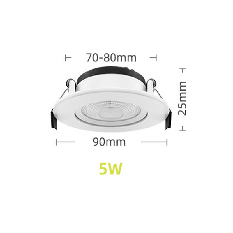 5W Adjustable Downlight LED Home Round Recessed COB Spotlight Ceiling Spotlight