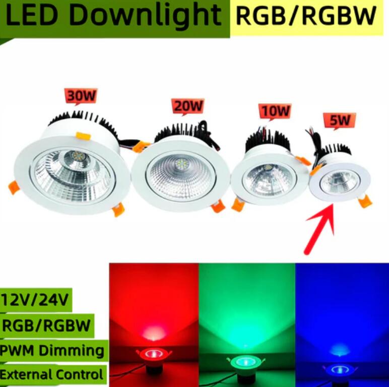 4 Pack RGBW LED 5W Recessed Ceiling Lights Photo Wall Lighting Light Fixtures Luminous 350(LM) Recessed Downlight Energy Saving Clothing Store Hotel Lighting Bar Lighting Dancing Room Lighting