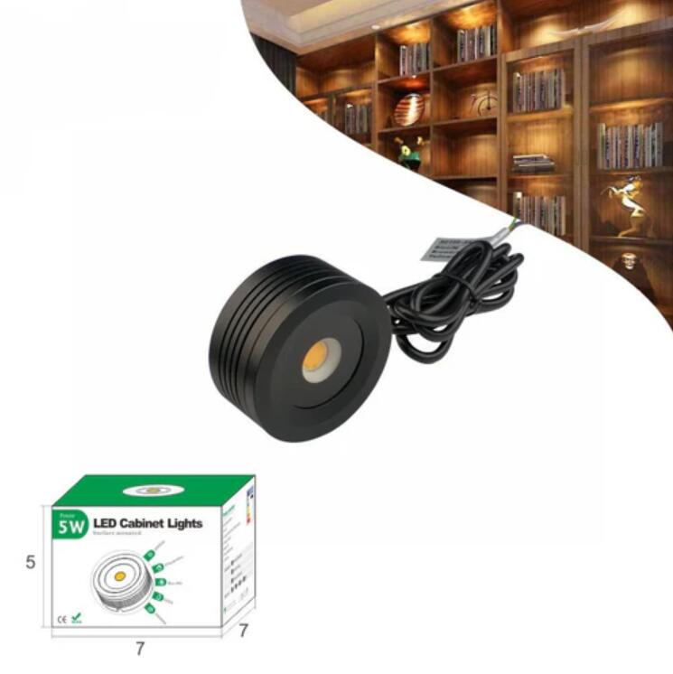 2Pack 5W Waterproof LED Puck Light IP65 Rated LED Undercabinet Light Dimmable Outdoor LED Wall Light