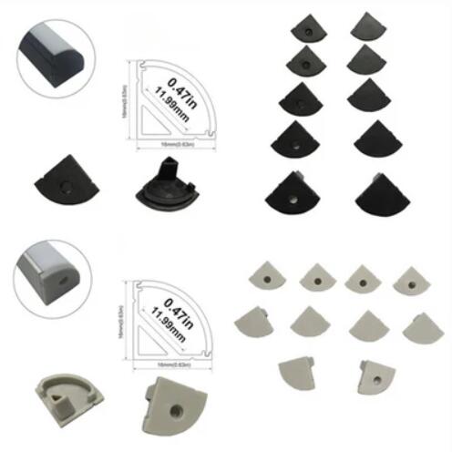 10pcs/5 Pair-Pack End Caps for LED Aluminum Channel