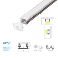 8*8MM LED Aluminum Profile with Flat Milky White Cover Surface Mounting for LED Strip System