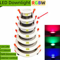 4 Pack RGBW Super Bright Modern Recessed LED Lighting 6W/8W 12V White Round LED Embedded Panel Lights Aluminum Indoor Ceiling Downlight Hotel Lighting Bar Lighting Dancing Room Lighting Restaurant Lighting