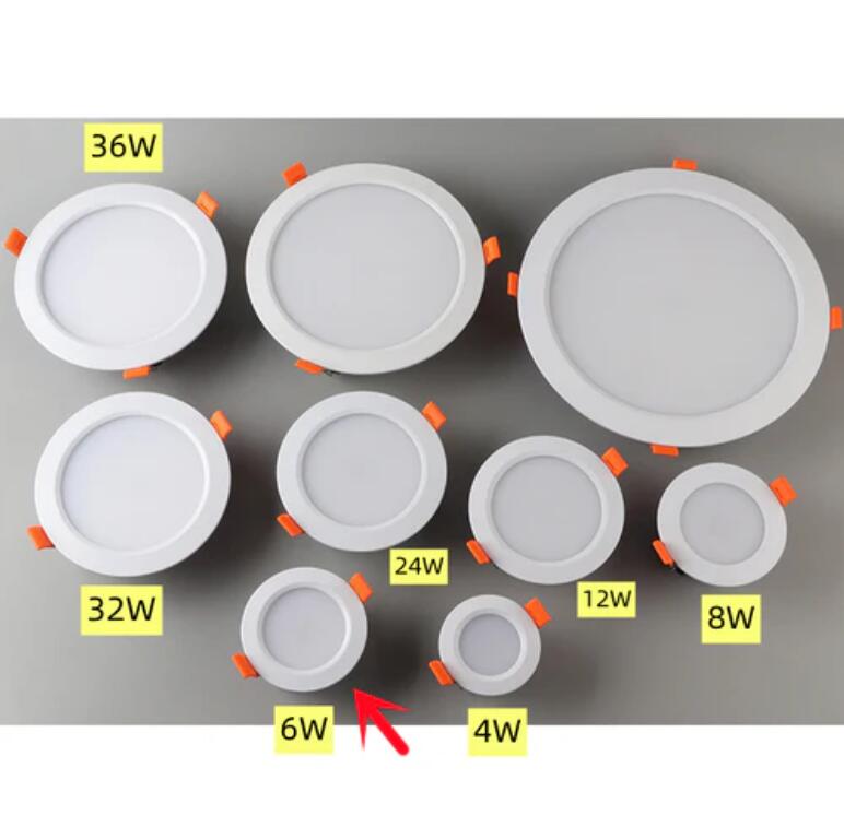 4 Pack RGBW Super Bright Modern Recessed LED Lighting 6W/8W 12V White Round LED Embedded Panel Lights Aluminum Indoor Ceiling Downlight Hotel Lighting Bar Lighting Dancing Room Lighting Restaurant Lighting