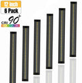 6 Pack 7mm Thick Black Finish LED Under Cabinet Lighting Kit Dimmable 1800LM CRI90 SMD2835 12V 30W with Dimmer & Power SUpply Included