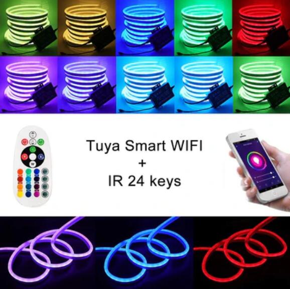 RGB LED Controller, 750W Max High-Voltage WiFi Color Changing RGB Controller (Plastic) with IR Remote and Music Time APP Control System for AC110-130V/ 200-240V LED Tape Rope Strip Lights