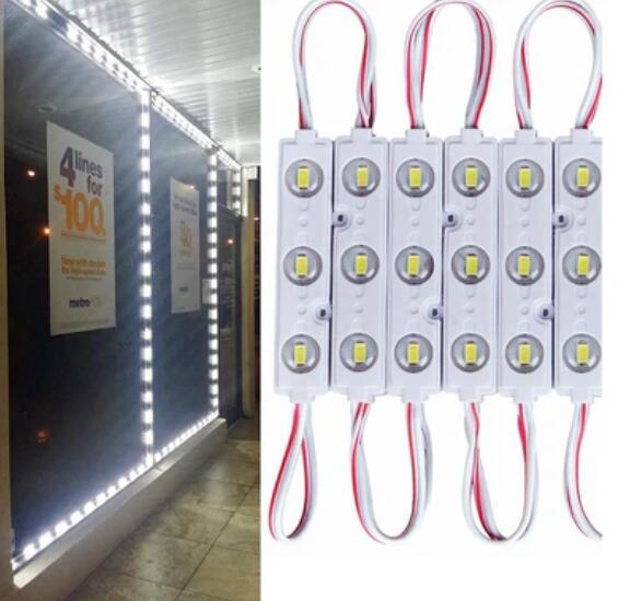 20pcs/pack LED Modules String with 5730 3 LED 160°Beam DC12V 90LM 1.5W Module Light Waterproof IP67 with Adhesive Tape Back