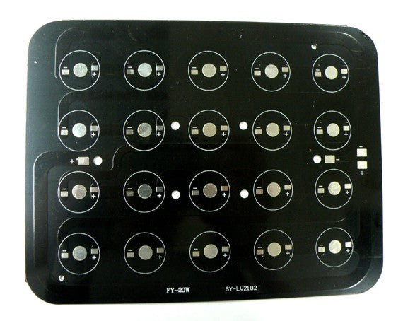 20W 182x142mmLED High Power Rectangular Aluminum Plate 20 Series Connections