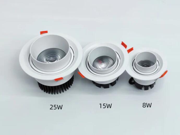 4 Pack RGBW Super Bright Modern Recessed LED Lighting Adjustable 15°-60°Beam Angle, Ambient Lighting 15W 12V/24V White Round LED Embedded Aluminum Indoor Ceiling Downlight for Hotel，Bar，Dancing Room，Restaurant