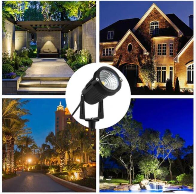 8W Warm White LED Landscape Lights 12V Waterproof Garden Pathway Lights Outdoor Spotlights