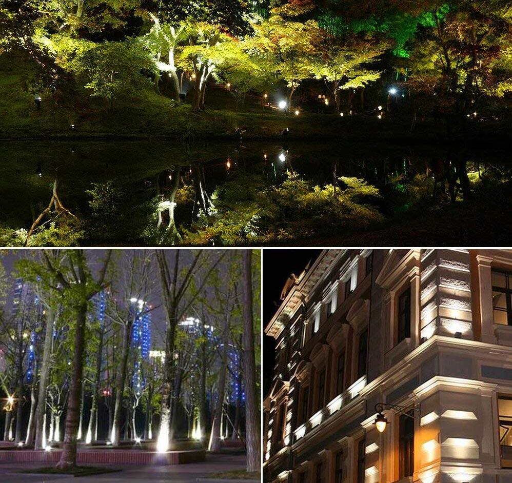 8W Warm White LED Landscape Lights 12V Waterproof Garden Pathway Lights Outdoor Spotlights