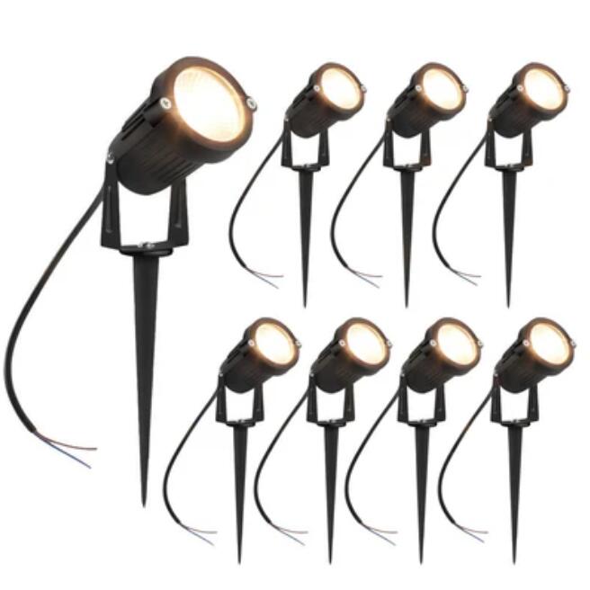 8 Pack 3W LED Landscape Lights Warm White 12V Waterproof Garden Pathway Lights Outdoor Spotlights