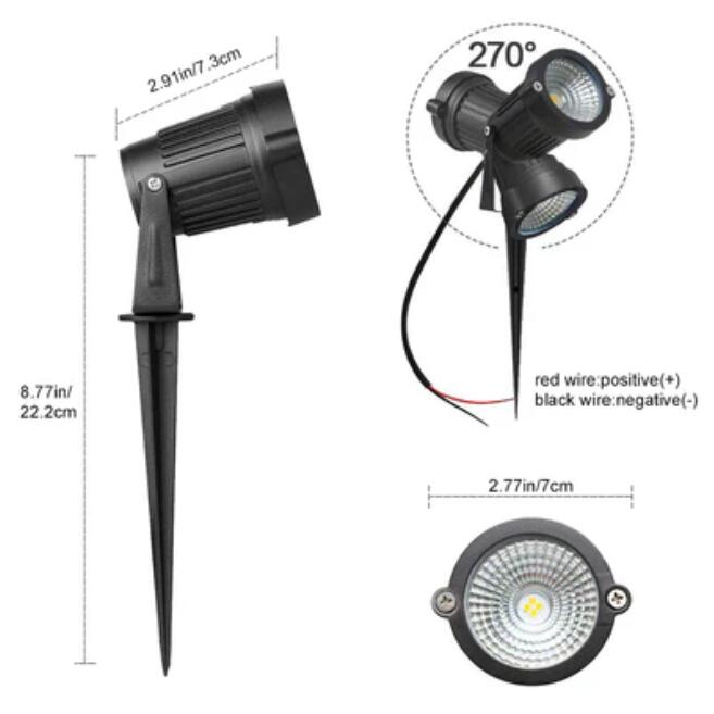 8 Pack 3W LED Landscape Lights Warm White 12V Waterproof Garden Pathway Lights Outdoor Spotlights
