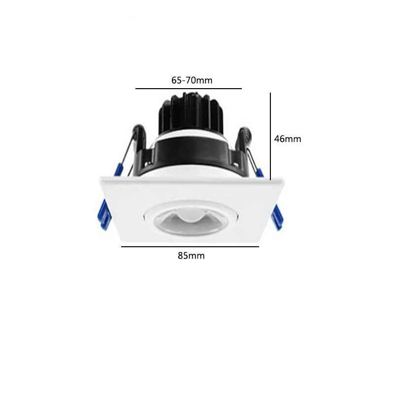 9W Square Adjustable COB Downlight Aluminum Home Recessed Living Room Bedroom Ceiling Light
