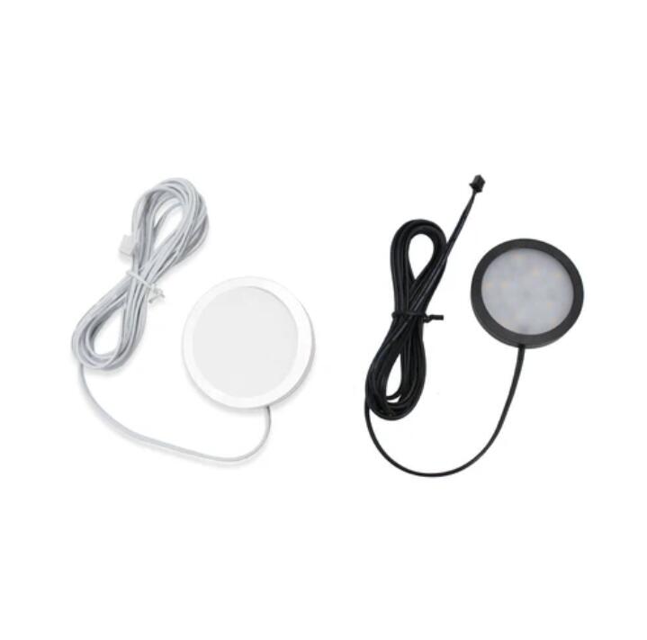 A-Series 10 Pack (10*2W) Dimmable CRI 90 LED Ultra Thin Under Cabinet Puck Lights With Dimmer & Power Adapter, All Accessories Included