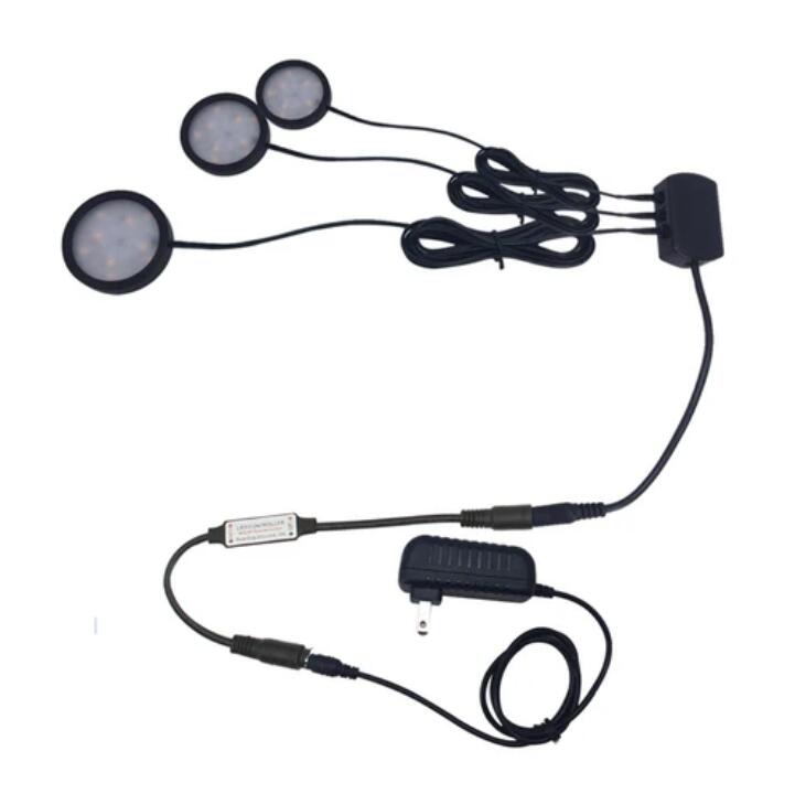 A-Series 3 Pack (3*2W) Dimmable CRI 90 Ultra Thin LED Under Cabinet Puck Lights With Dimmer & Power Adapter, All Accessories Included