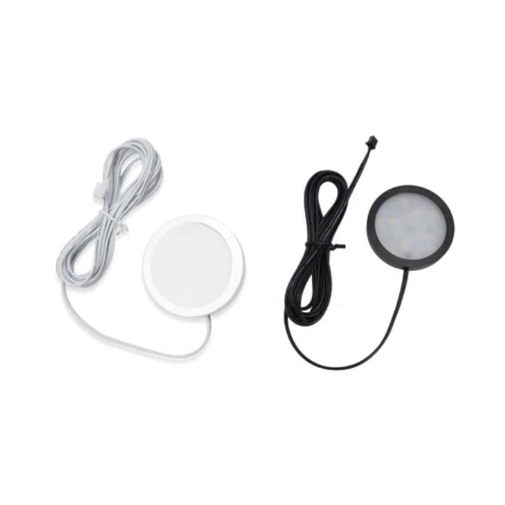 A-Series 3 Pack (3*2W) Dimmable CRI 90 Ultra Thin LED Under Cabinet Puck Lights With Dimmer & Power Adapter, All Accessories Included
