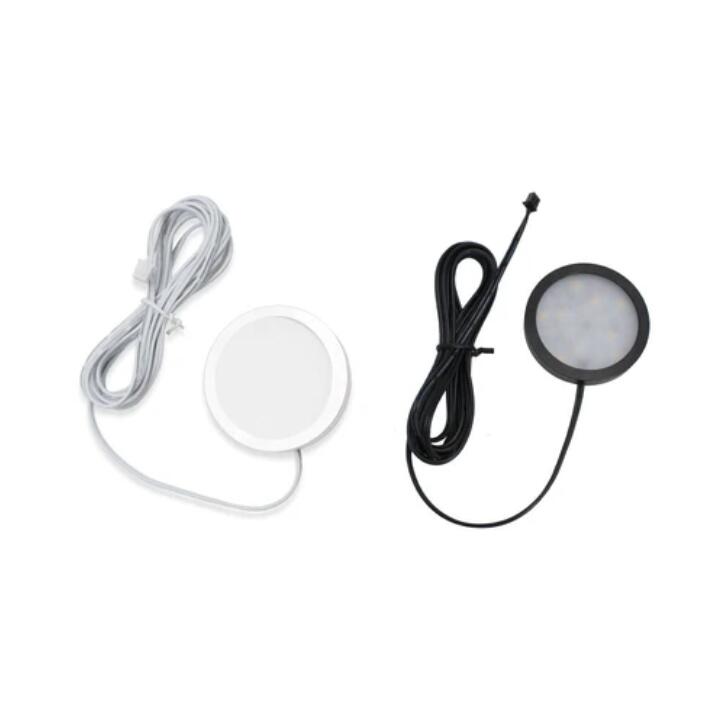 A-Series 8 Pack (8*2W) Dimmable CRI 90 Ultra Thin LED Under Cabinet Puck Lights With Dimmer & Power Adapter, All Accessories Included