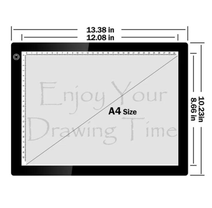 A4 LED Light Pad, Ultra Thin Portable LED Light Tracer, Full Range Dimmable with USB Power Cable