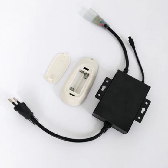 RGB LED Controller, 1500W Max High-Voltage WiFi Color Changing RGB Controller (Aluminum) with IR Remote and Music Time APP Control System for AC110-130V/ 200-240V LED Tape Rope Strip Lights