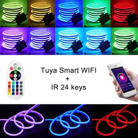 RGB LED Controller, 1500W Max High-Voltage WiFi Color Changing RGB Controller (Aluminum) with IR Remote and Music Time APP Control System for AC110-130V/ 200-240V LED Tape Rope Strip Lights
