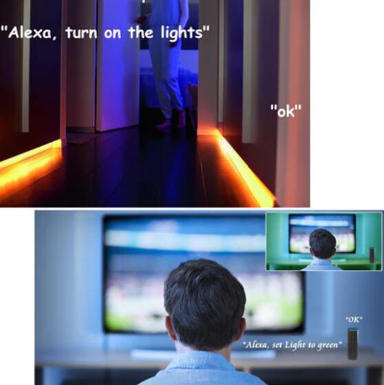 WiFi RGB LED Controller Work with Alexa Android IOS System WiFi Connected RF 24Key Remote Control