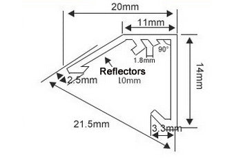V Style LED Aluminium Extrusion  LED Aluminum Channel 2 meter(78.8inch) with Reflector