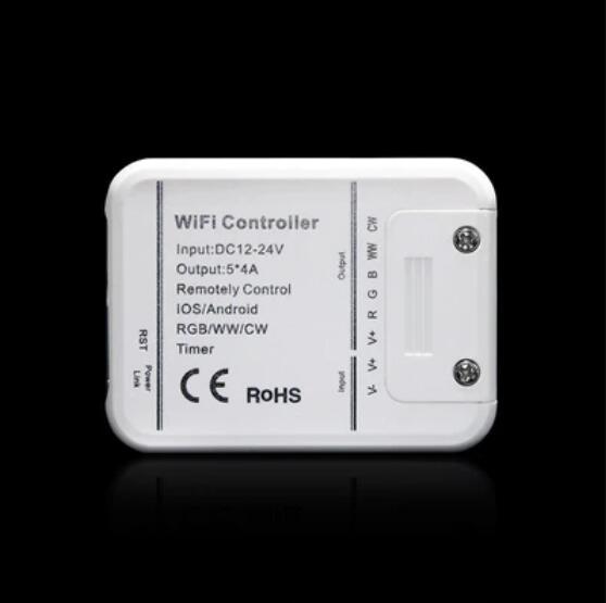 12V-24V DC 5in1 WiFi LED Controller Compatible with Alexa Google Home Magic Home Smart APP Control for Monochrome RGB RGBW WW+CW RGBCCT LED Strip