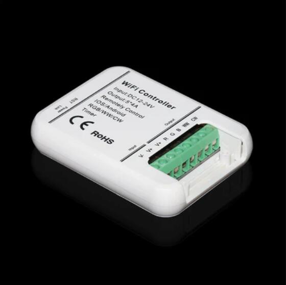 12V-24V DC 5in1 WiFi LED Controller Compatible with Alexa Google Home Magic Home Smart APP Control for Monochrome RGB RGBW WW+CW RGBCCT LED Strip