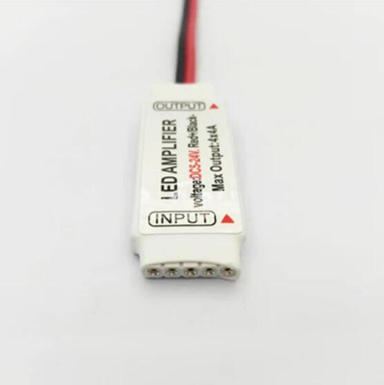 Mini RGBW Amplifier 4 Channel for 12V or 24V RGBW / RGBWW Color LED Flexible Strip Lights