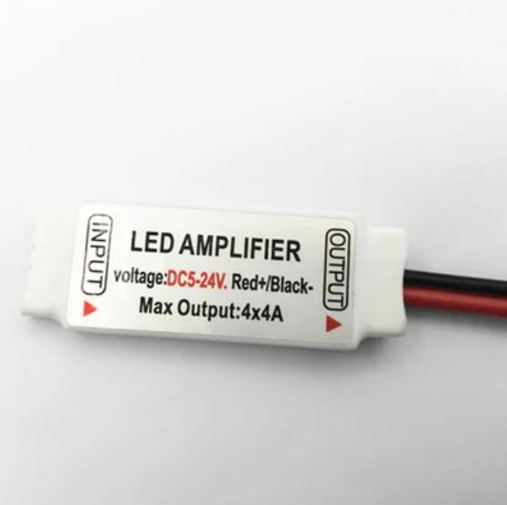 Mini RGBW Amplifier 4 Channel for 12V or 24V RGBW / RGBWW Color LED Flexible Strip Lights