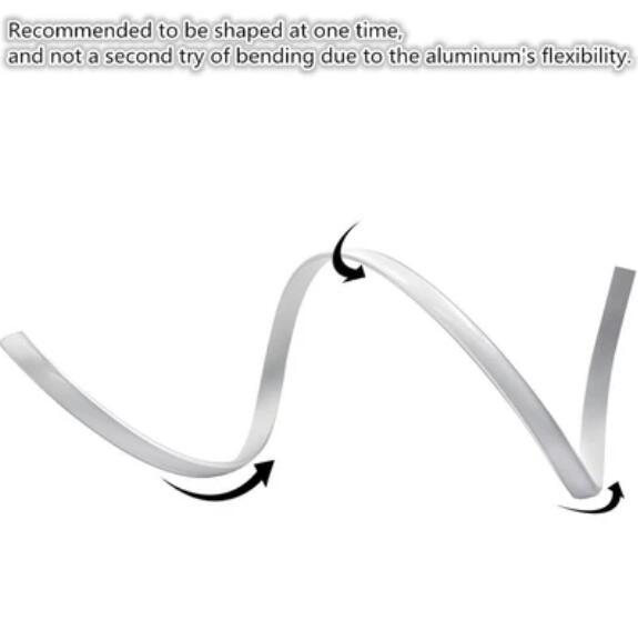 5Pack 1Meter (40'') Ultra-Thin Silver Bendable Aluminum Channel System for LED Strip Installations