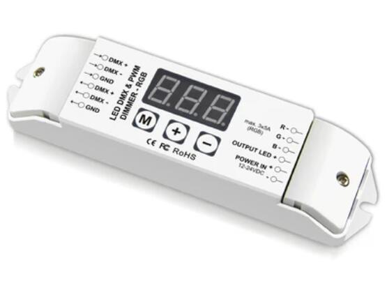 BC-833 DC 12V-24V Constant Voltage 3CH DMX512 Decoder for RGB LED Lights