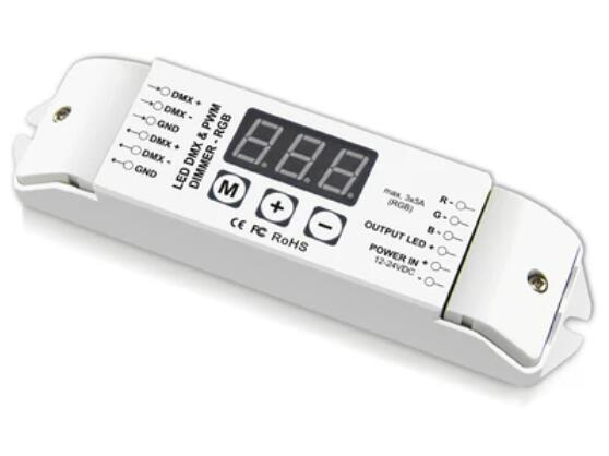 BC-833 DC 12V-24V Constant Voltage 3CH DMX512 Decoder for RGB LED Lights