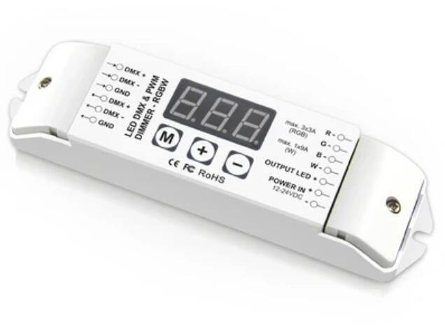 BC-834 DC 12V-24V Constant Voltage Multi-function 4CH DMX512 Decoder for RGBW & RGBWW LED Lights