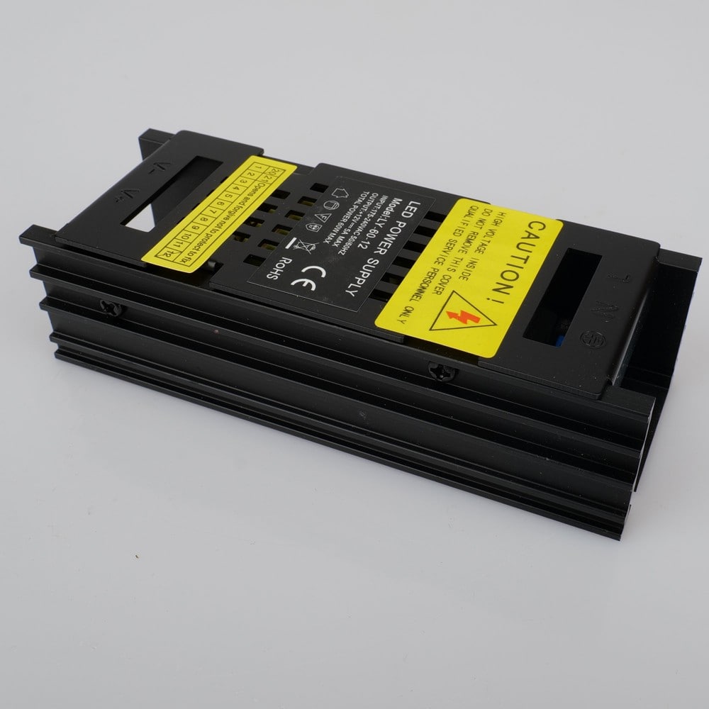 Black 12V 5A LED Power Supply 60 Watt LED Power Supplies For LED Strips LED Lighting