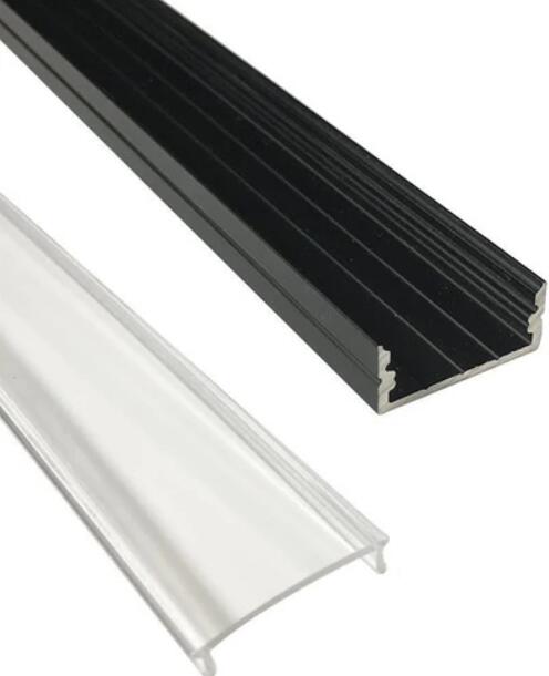 Black LED Aluminum Profile U04 10x23mm U-Shape LED Aluminum Channel System for LED Strips Installation