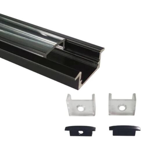 Black LED Profile U01 9x23mm U-Shape LED Aluminum Channel System