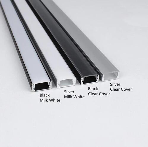 Black LED Profile U02 9x17mm U-Shape LED Aluminum Channel System