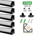 Black LED Profile V03 18x18mm V-Shape Corner LED Aluminum Channel System