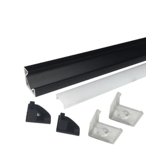Black LED Profile V03 18x18mm V-Shape Corner LED Aluminum Channel System