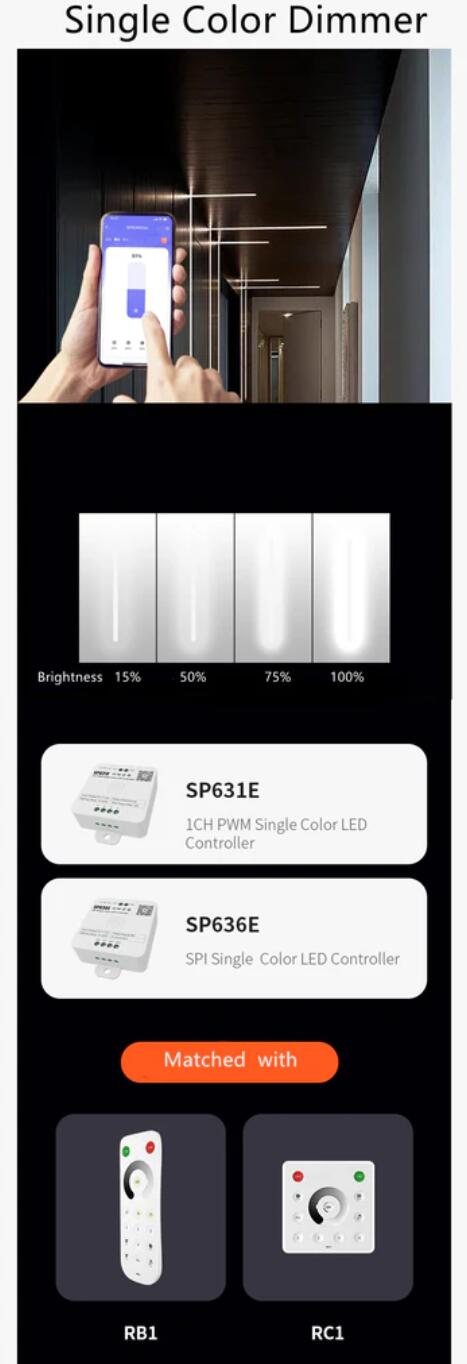 New PWM LED Controller Bluetooth Music Controller for LED Strips and LED Lights iOS/Android App Control