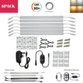 C-Series 6 Pack (6*3W) Dimmable CRI 90 Ultra Thin 12inch Linkable Linear LED Under Cabinet Lights with Dimmer & Power Adapter