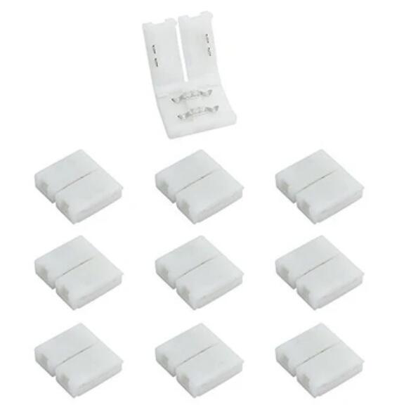 10pcs/Pack Solderless Snap Down 2Conductor LED Strip Connectors for 8mm Wide 2835 Single Color Flex LED Strips