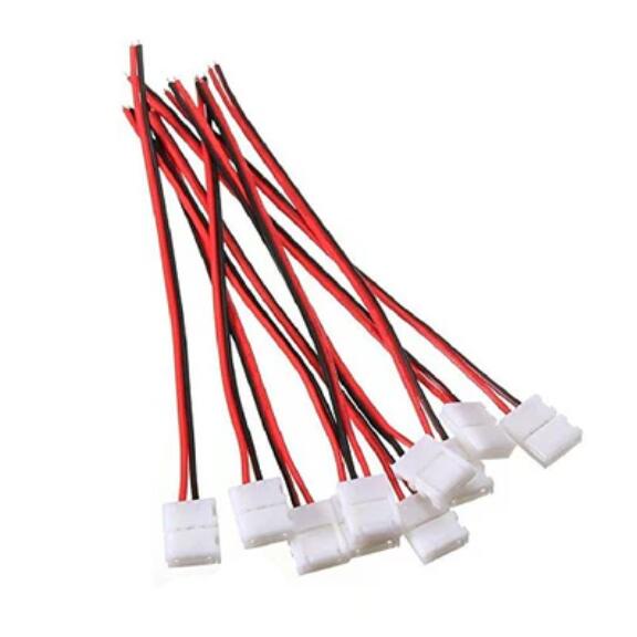 10pcs/Pack Solderless Snap Down 2Conductor LED Strip Connectors for 8mm Wide 2835 Single Color Flex LED Strips