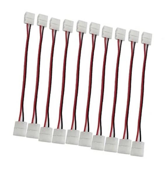 10pcs/Pack Solderless Snap Down 2Conductor LED Strip Connectors for 8mm Wide 2835 Single Color Flex LED Strips